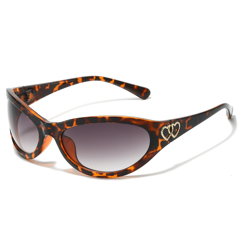 Mode Cat-Eye Sonnenbrille mit Herz Details Brehn