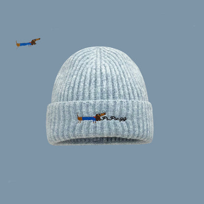Strickmütze mit Hundemotiv