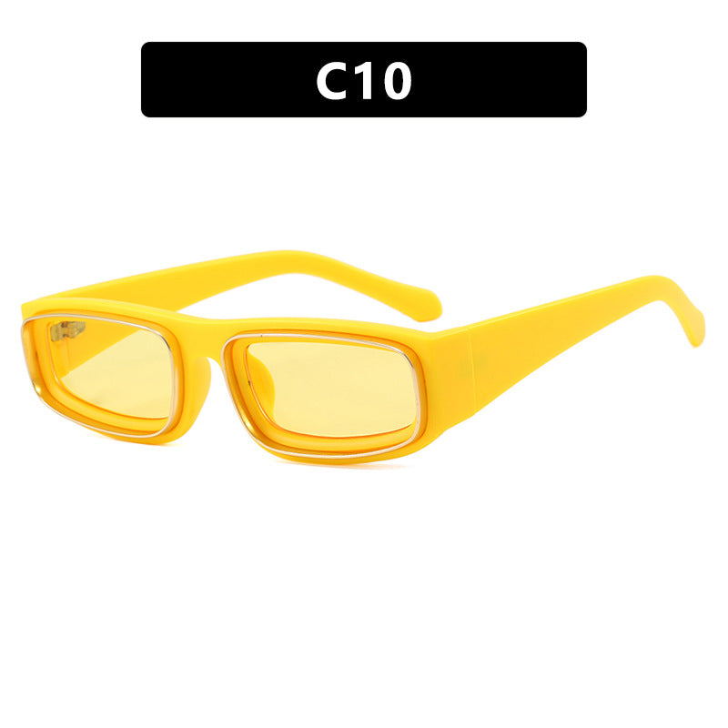 Damen trendige rechteckige Sonnenbrille mit elegantem Farbenspiel Brehn