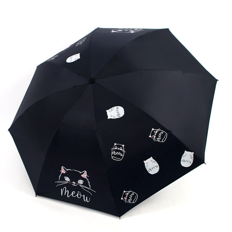 Damen Regenschirm mit verspieltem Katzenmotiv Brehn