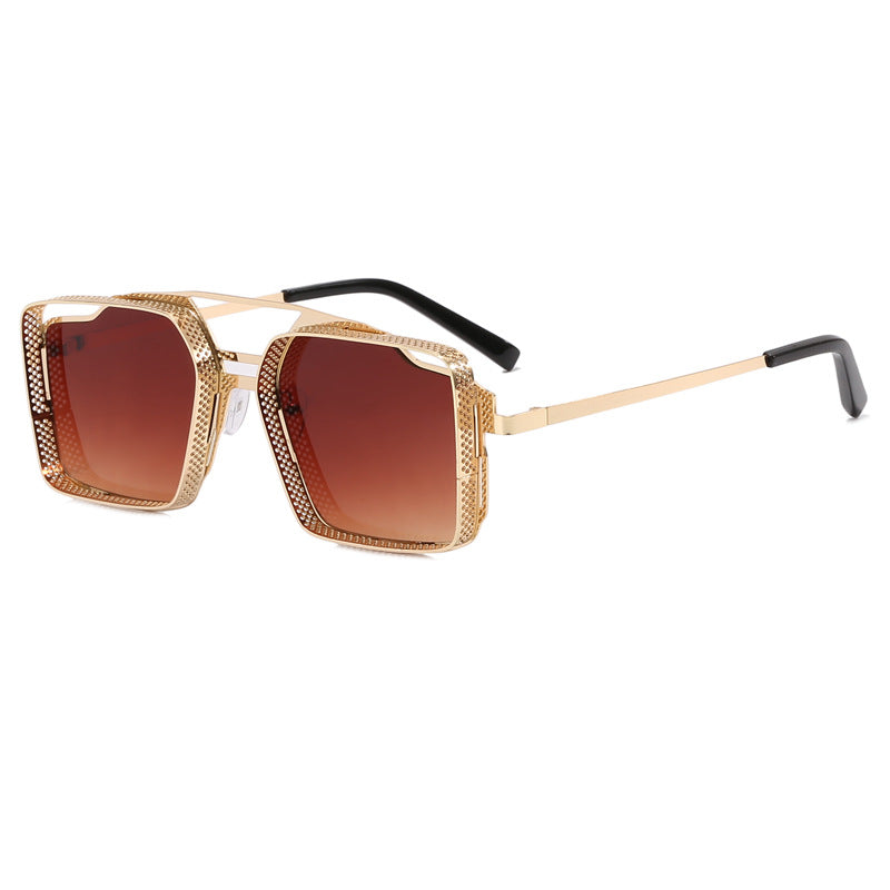 Damen quadratische Brille mit perforiertem, modernem Rahmen Brehn