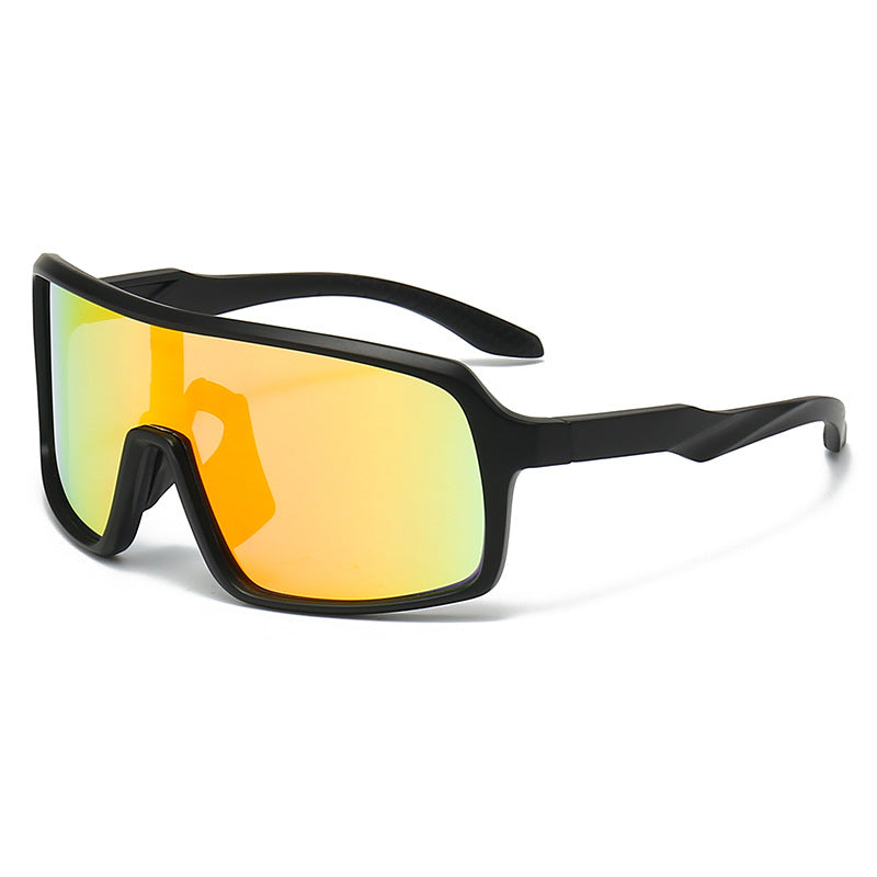 Damen modische Sonnenbrille im futuristischen Design mit großflächigen Gläsern Brehn