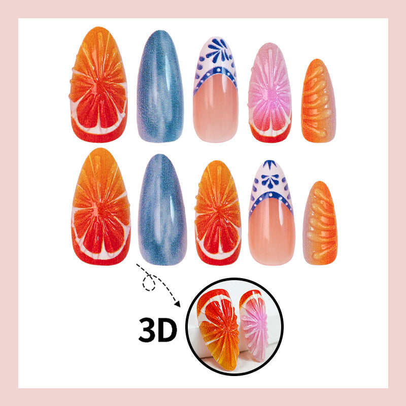 Kunstnagelset mit lebhaften Fruchtmotiven Brehn