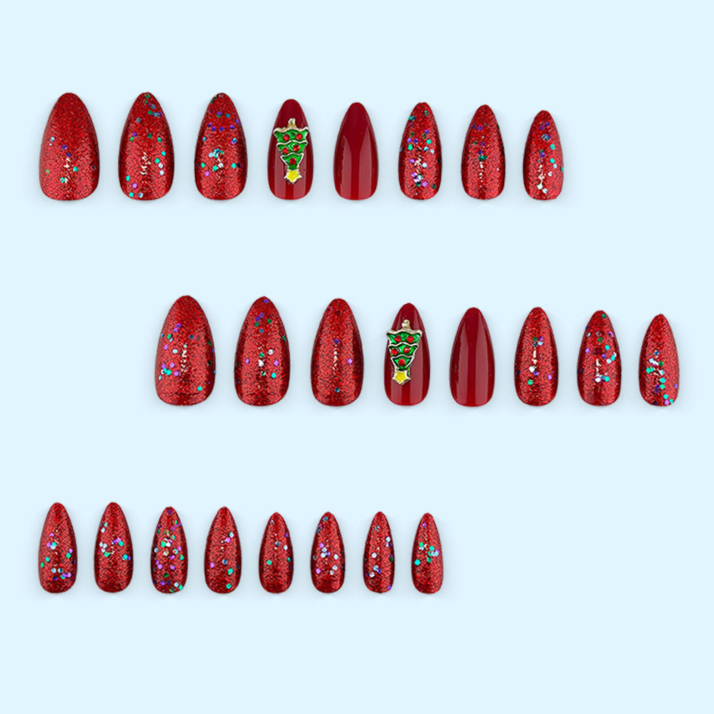 Festliche Kunstnägel mit Weihnachtsbaum Design Brehn