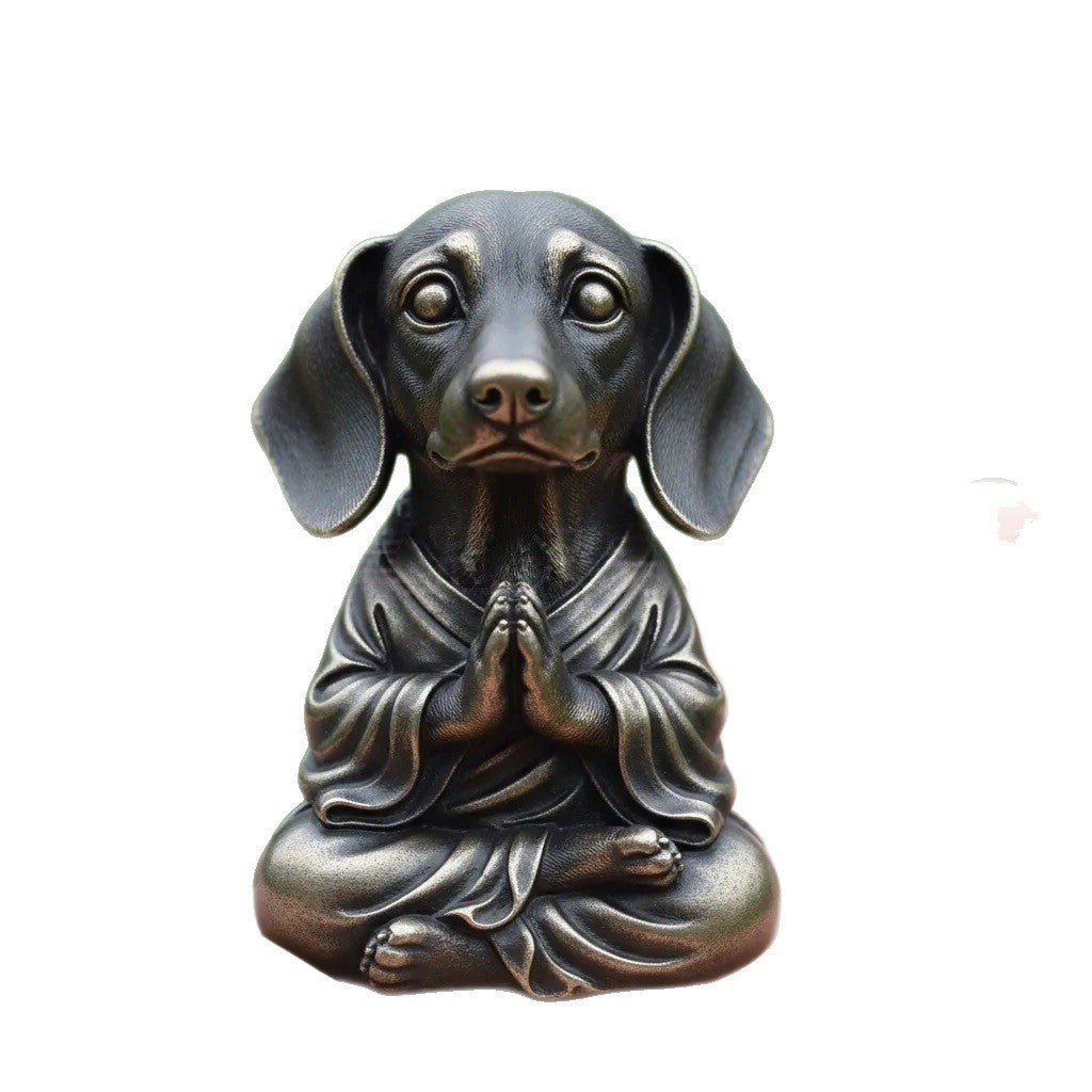Dekorative meditierende Hundefigur Brehn