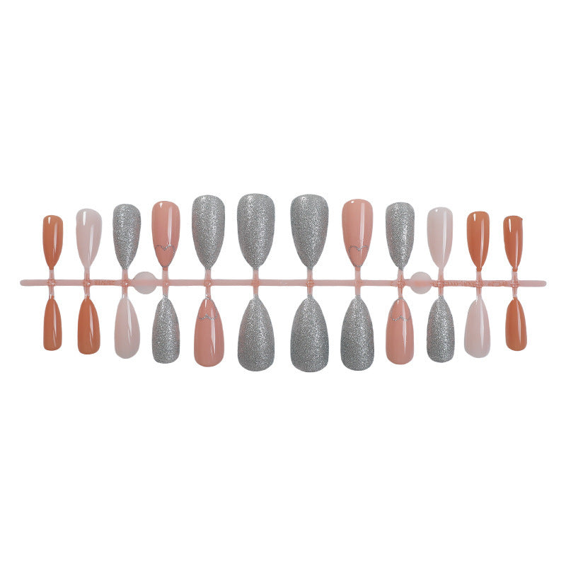 Kunstnagelset mit Herz- und Glitzer-Design Brehn
