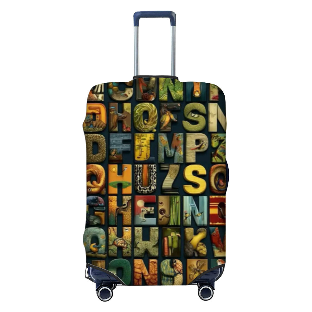 Unisex nan elastische Kofferschutzhülle mit geometrischem Motiv, dehnbarer Polyester-Spandex Bezug, Reißverschlussöffnung und rutschfester Innensicherung für Trolley Brehn