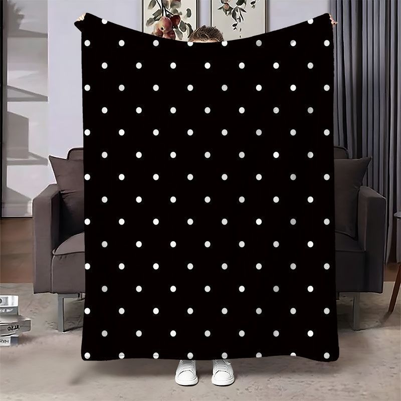 Gemütliche Pünktchen Fleece Wurfdecke