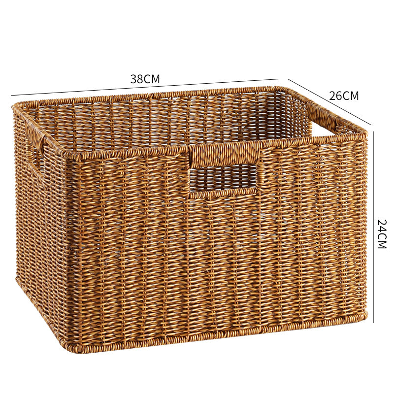 Woven Storage Basket with Ergonomic Cutout Handles Brehn