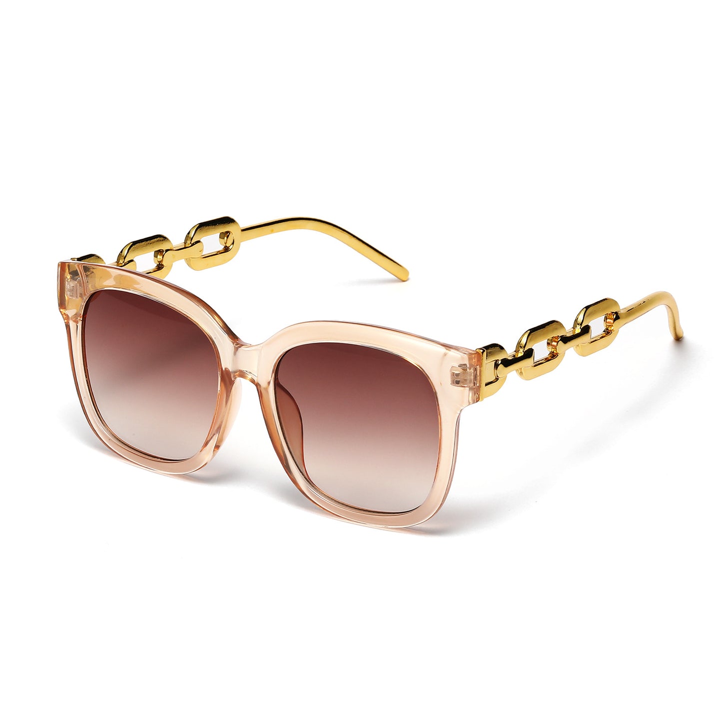 Damen modische oversized Sonnenbrille mit luxuriösem Kettenrahmen Brehn