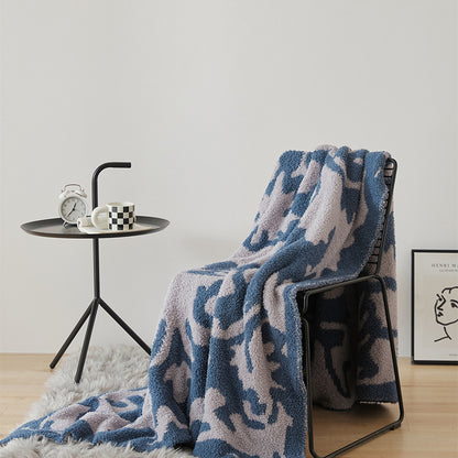 Plüsch Wendbare Sherpa Fleece Throw-Decke mit Übergröße Damaskus-Muster