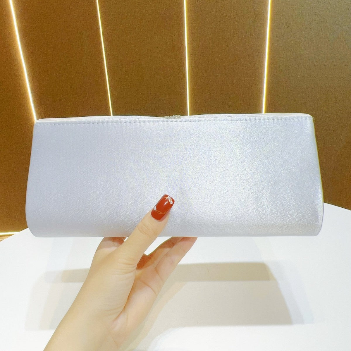 Falten Satin Abend Clutch