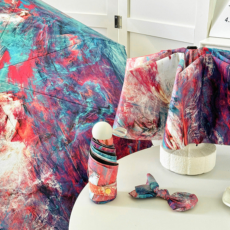 Damen Faltbarer Regenschirm mit kreativem Kunstdesign Brehn