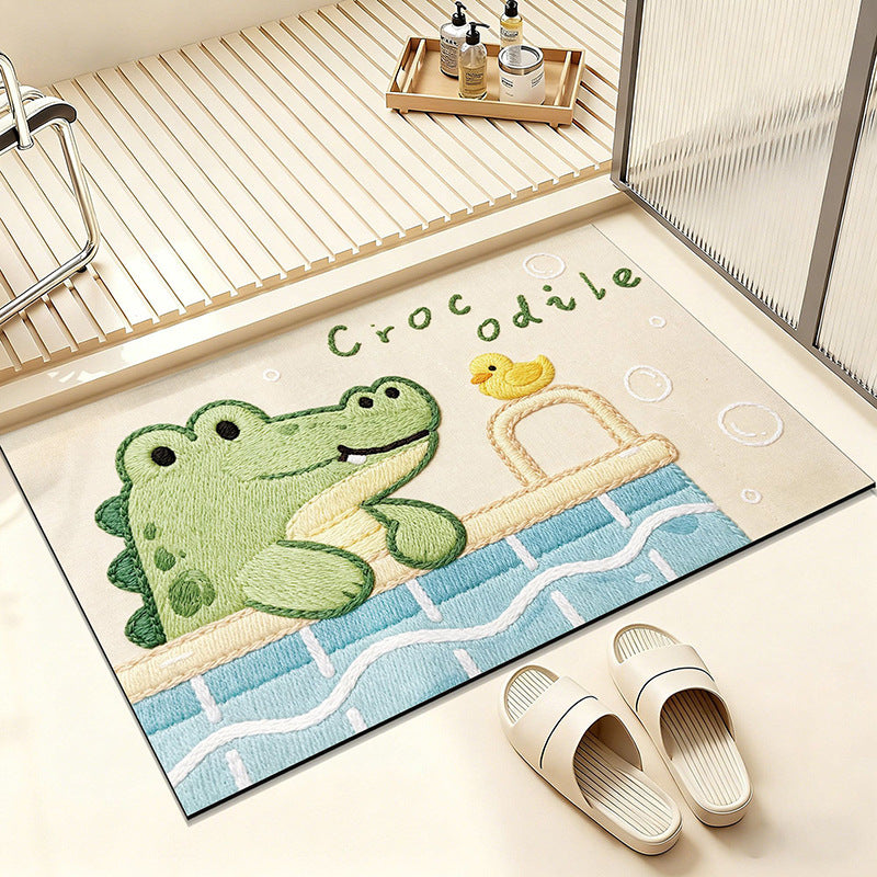 Cartoon-Frosch-Motiv Badezimmer Teppich