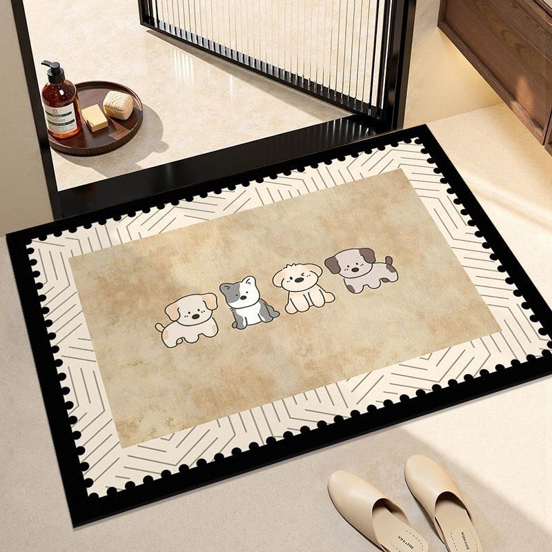Adorable Hunde-Themen Eingangsmatte Brehn