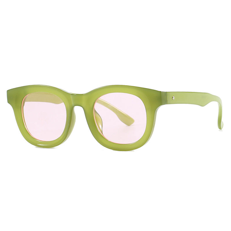 Damen stilvolle runde Sonnenbrille mit robustem Rahmen und schützendem UV-Filter Brehn