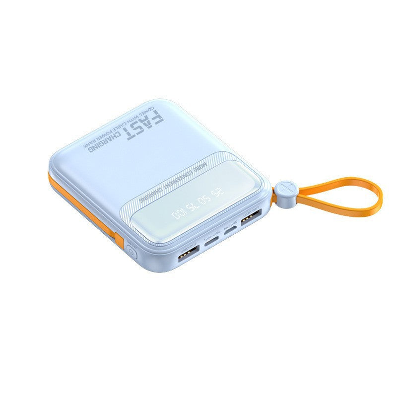 Kompakte Powerbank mit Integriertem Kabelmanagement und Digitaler Ladestandsanzeige Brehn