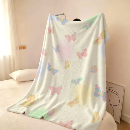 Gemütliche Schmetterlingsdruck Fleece-Wurfdecke