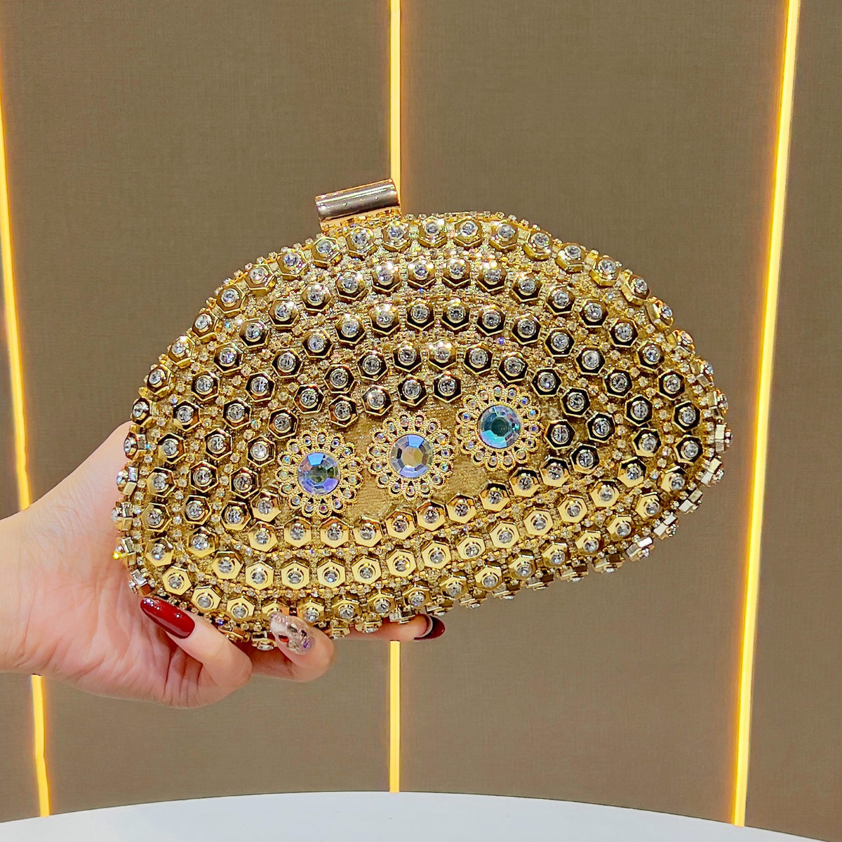 Glamouröse Strass Abendtasche