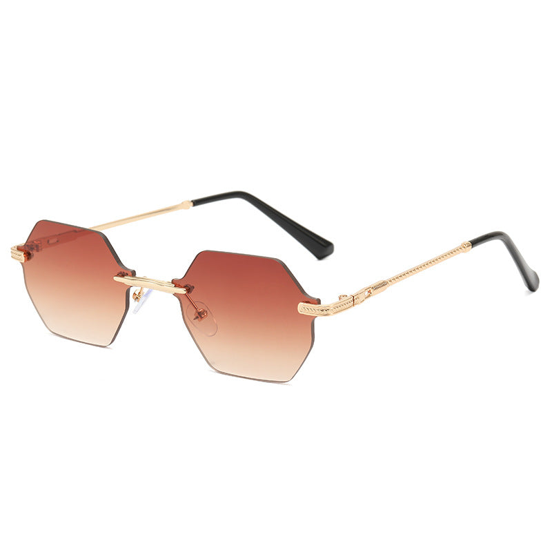 Damen hexagonale Designer-Sonnenbrille mit hochwertigem Metallrahmen Brehn