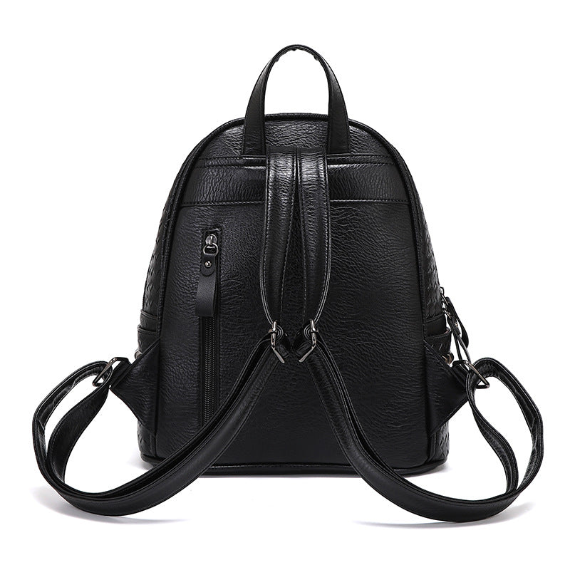 Nieten-Leder-Rucksack Brehn
