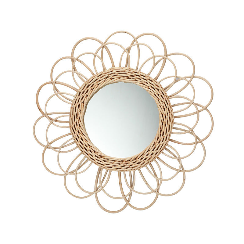 Verspielter Wandspiegel Aus Rattan Brehn