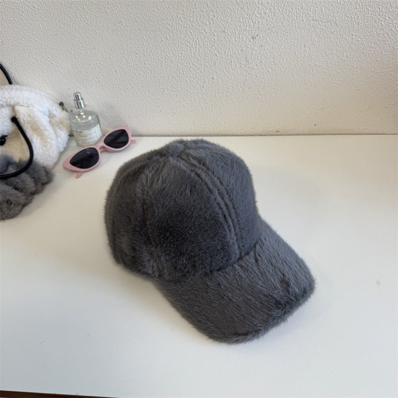 Unisex Plüsch Kunstfell Baseballmütze Brehn