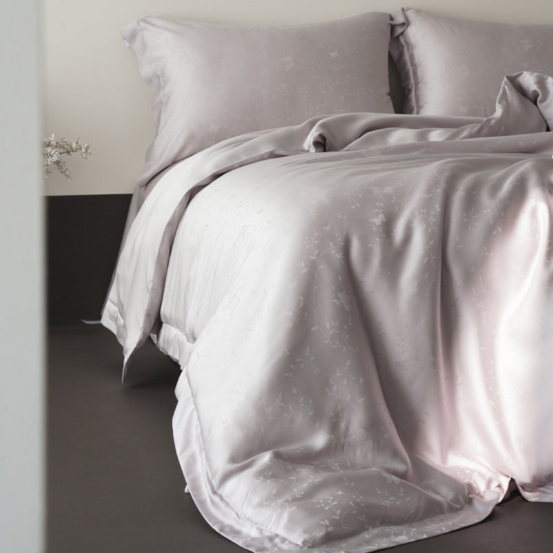 Hotel-Style Satin-Feel Bettbezug und Kissenbezug Set mit verdeckter Verschluss