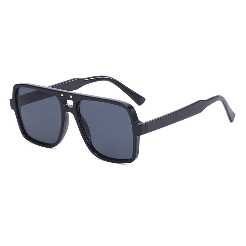 Damen quadratische oversized Sonnenbrille mit modischem transparentem Rahmen Brehn