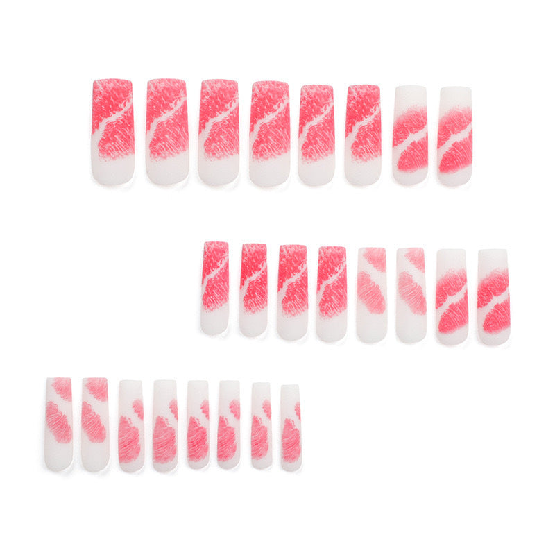 Kunstnagelset mit romantischem Lippen-Motiv Brehn