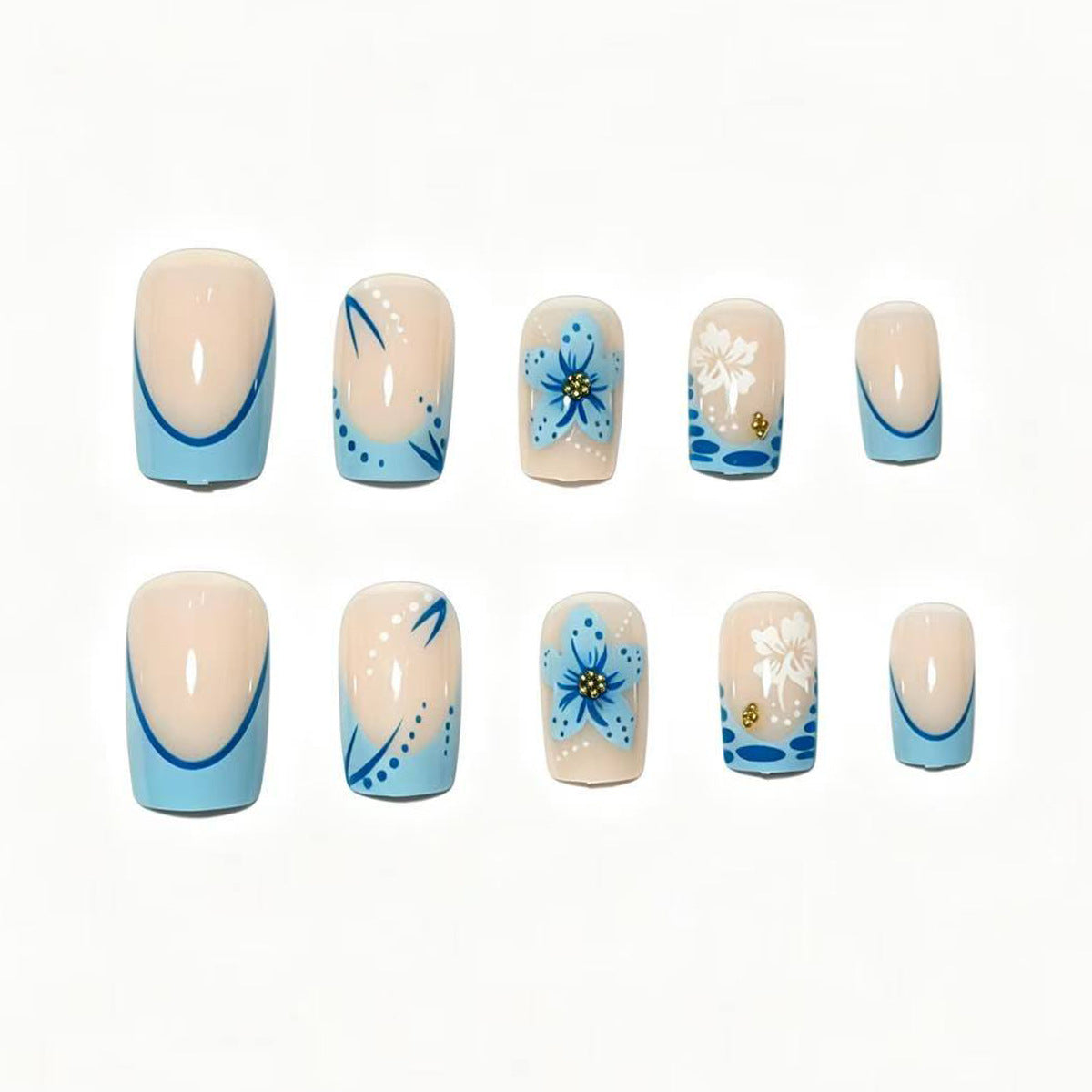 Artisan Floral Acryl Press-On Nagelset Brehn
