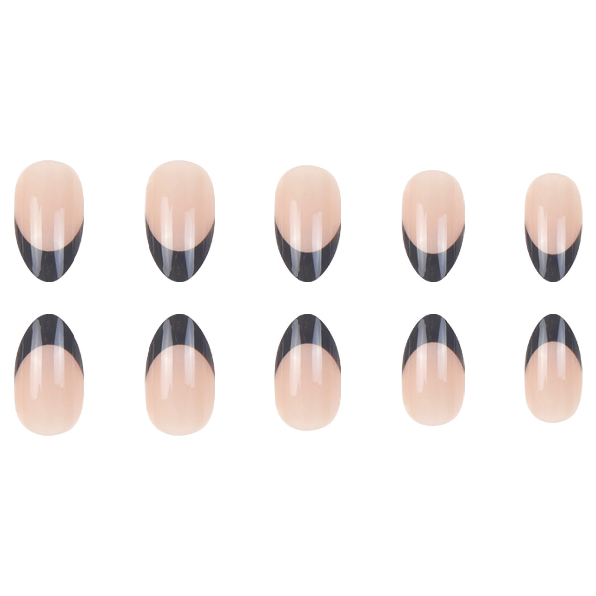 Elegante Stiletto French Tip Press-On Nägel Brehn