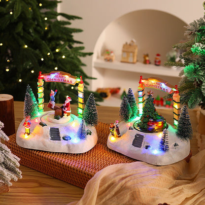 Festliche Weihnachtsdekoration mit Lichtern Brehn