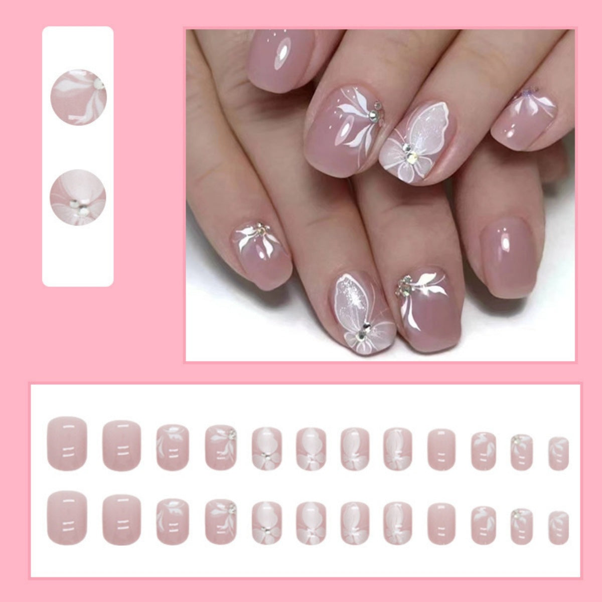 Künstlerisch von Schmetterlingen inspirierte Nagelverlängerungen Brehn