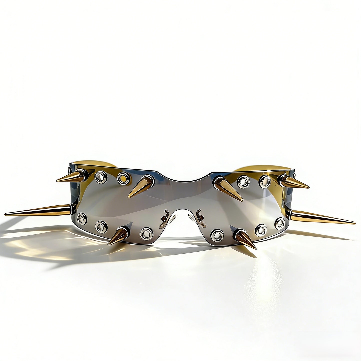 Damen Sportliche Sonnenbrille mit auffälligem Design und Spikes Brehn