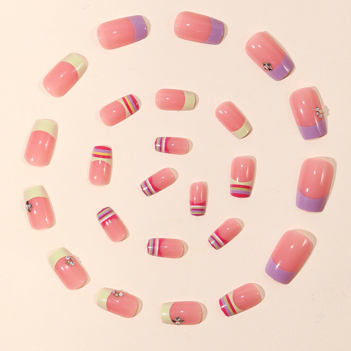 Dekorative 3D Französische Tipp Nagelkunstverlängerungen Brehn