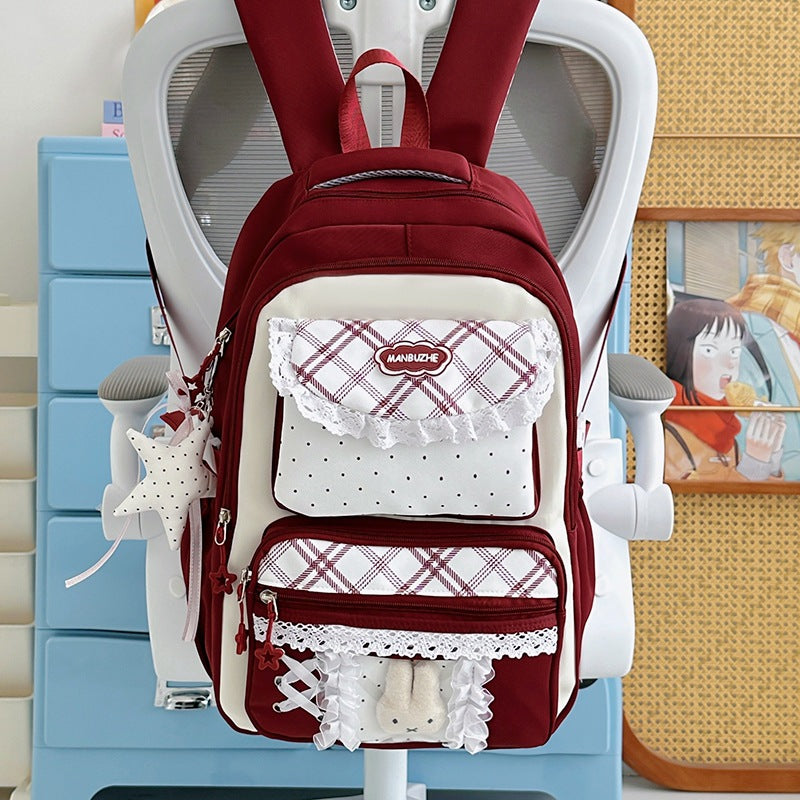 Modischer Rüschentasche Schulrucksack