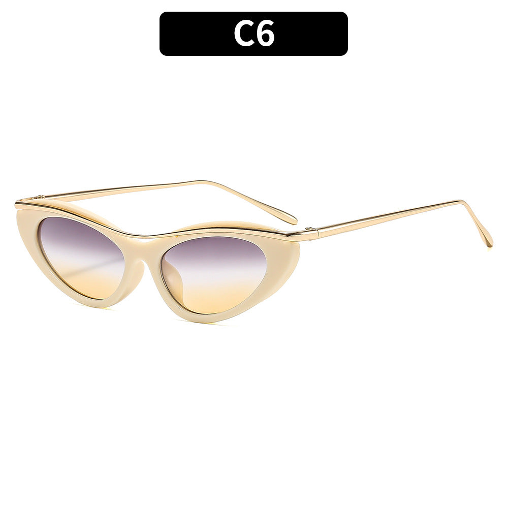 Katze-Auge Sonnenbrille mit luxuriösen goldenen Akzenten