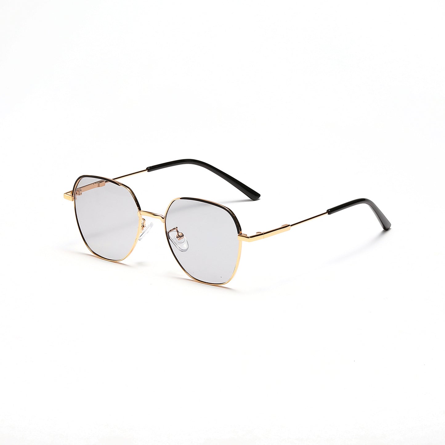 Damen modische Sonnenbrille mit schmalem Metallrahmen und blauen Gläsern Brehn