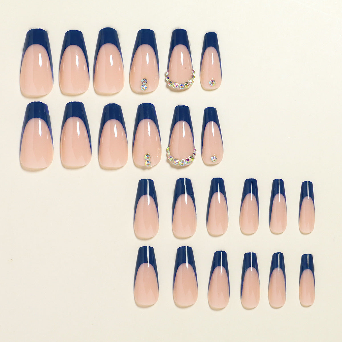 Premium Französischer Tip Press-On Nail Set Brehn