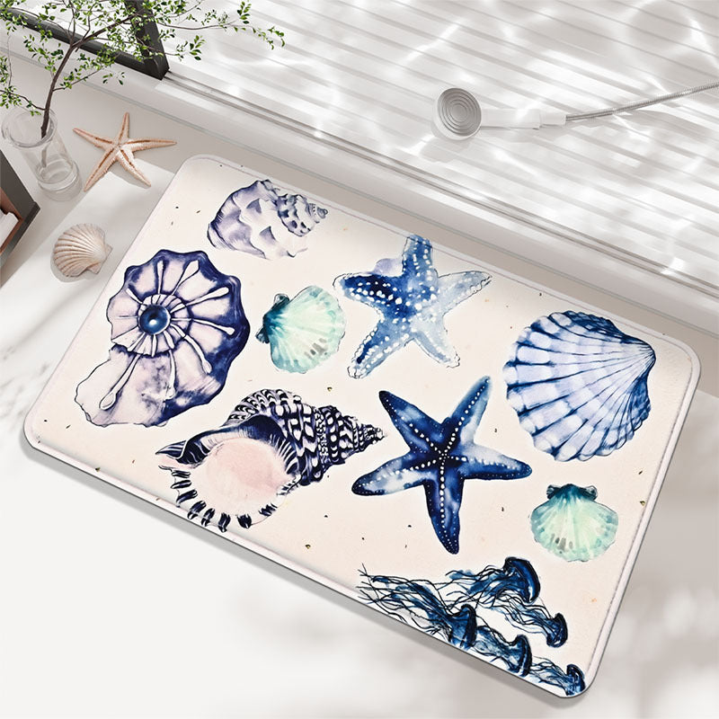 Küstenmotiv Memory Foam Badematte
