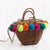 Damen Strandtasche mit bunten Pompons Brehn