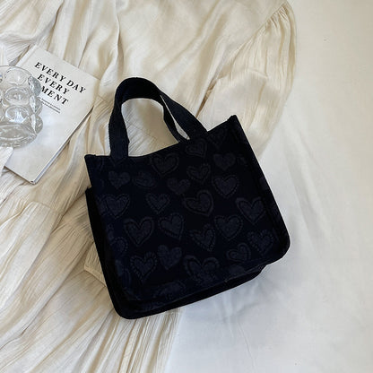 Herz-bestickte Utility Tote