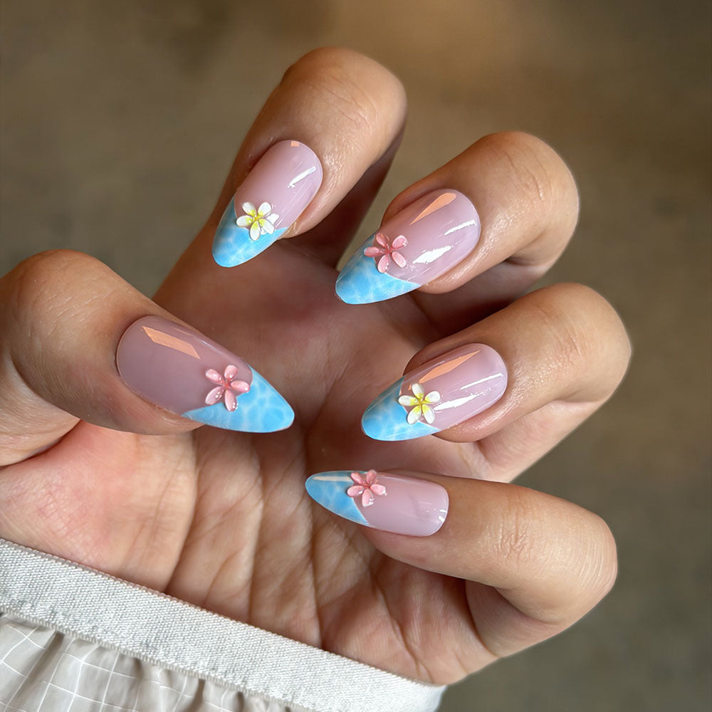 Floral Print Press-On Nail Set Brehn