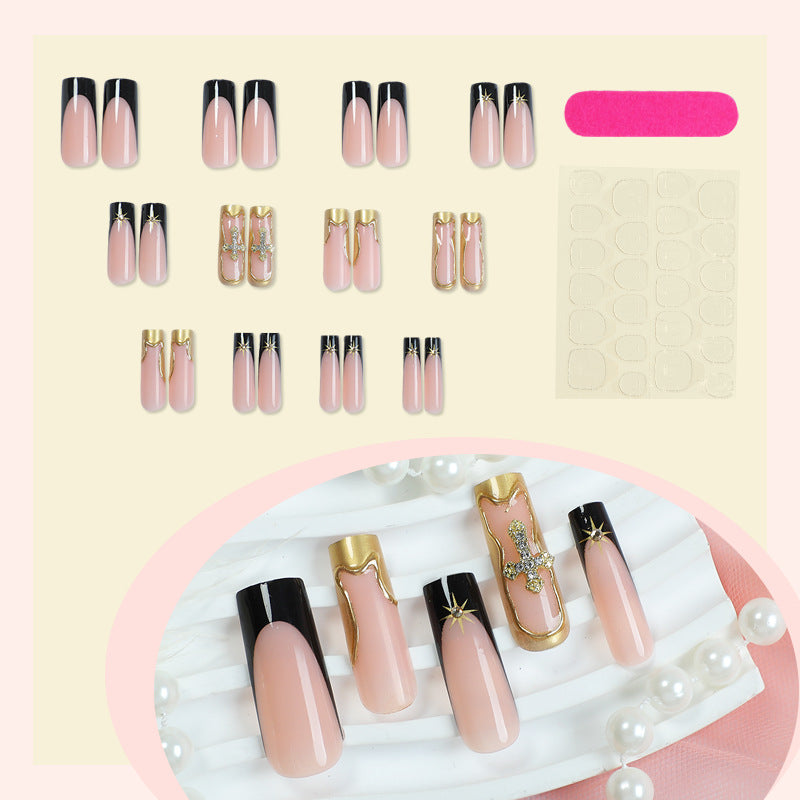 Elegantes strukturiertes Press-On-Nail-Art-Set Brehn