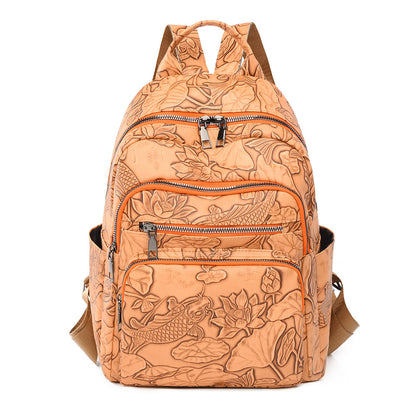 Prägete Blumenmuster Rucksack
