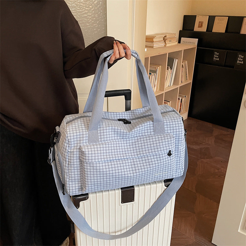 Gittermuster Reis-Dufflebag Brehn