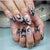 Künstlerisches Flammen-Design Press-On Nagelset Brehn