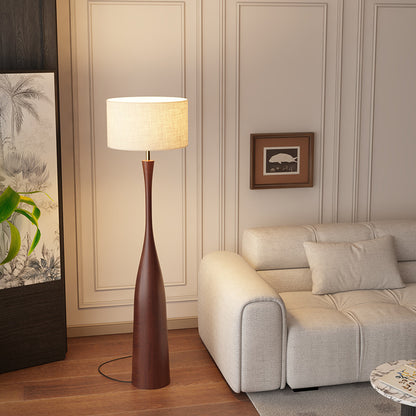 Elegante Skulpturale Holzstehlampe