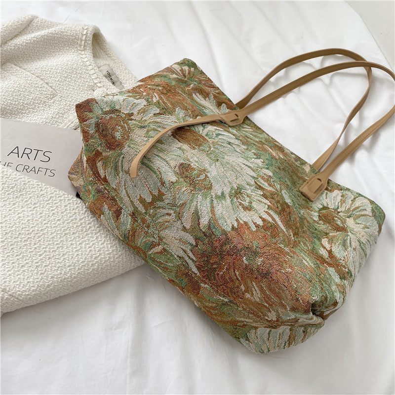 Florale bestickte Tragetasche